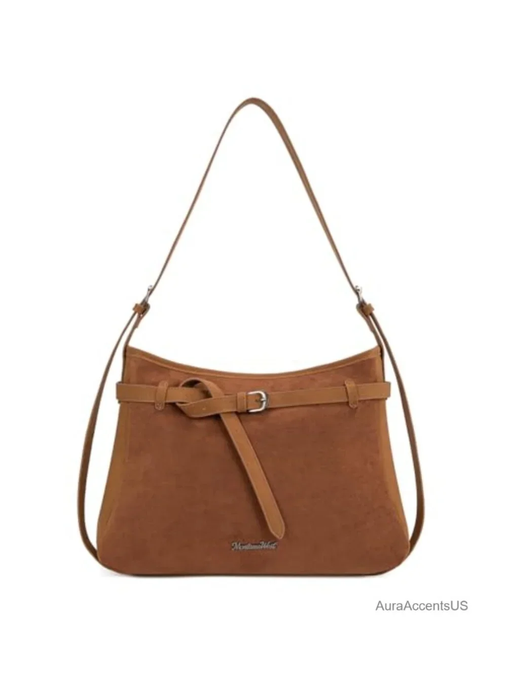 Faux Suede Slouchy Hobo Shoulder Bag for Women Soft Casual Work Travel Handbag